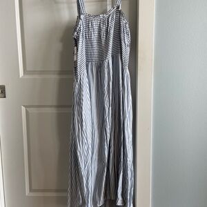 Lane Bryant Blue and White Striped Dress